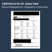 Revive Magnesium+: Raspberry Lemonade COA