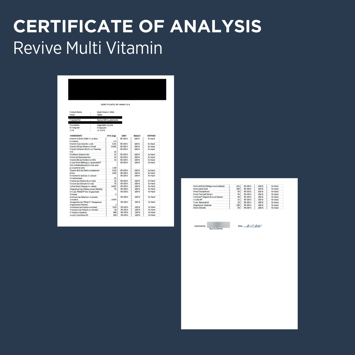 Revive Multi Vitamin COA