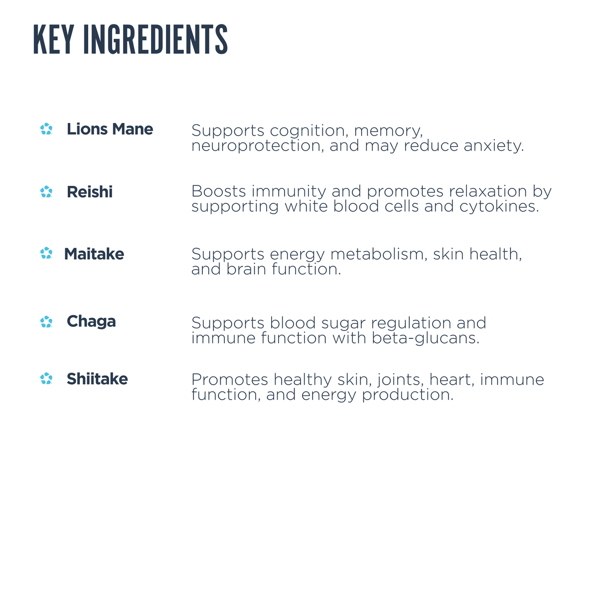 mushroom complex key ingredients