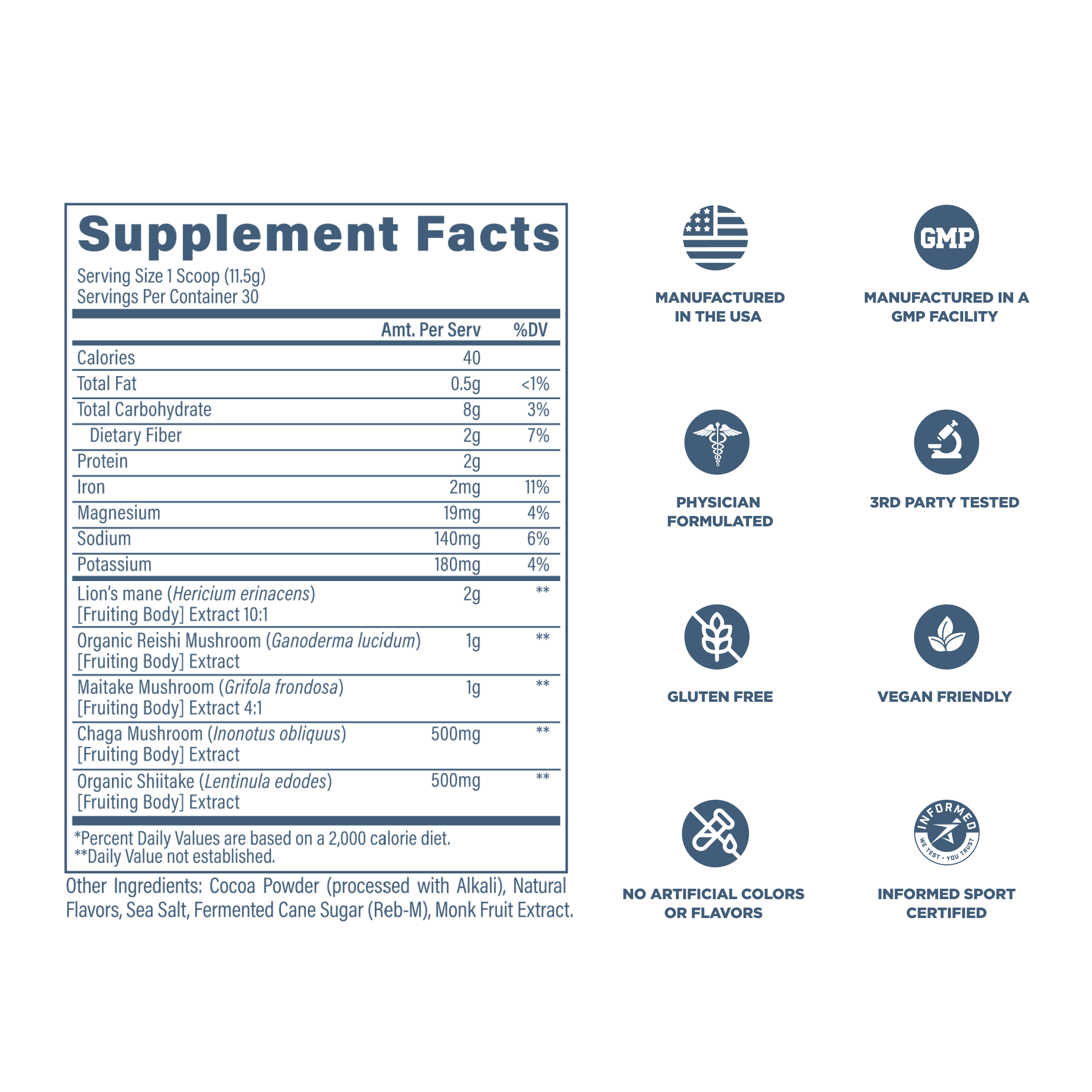 supplement facts mushroom