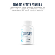 Revive Thyroid Support supplement bottle formulated with iodine, selenium, adaptogens, and amino acids to promote thyroid hormone function, energy, and metabolic balance.