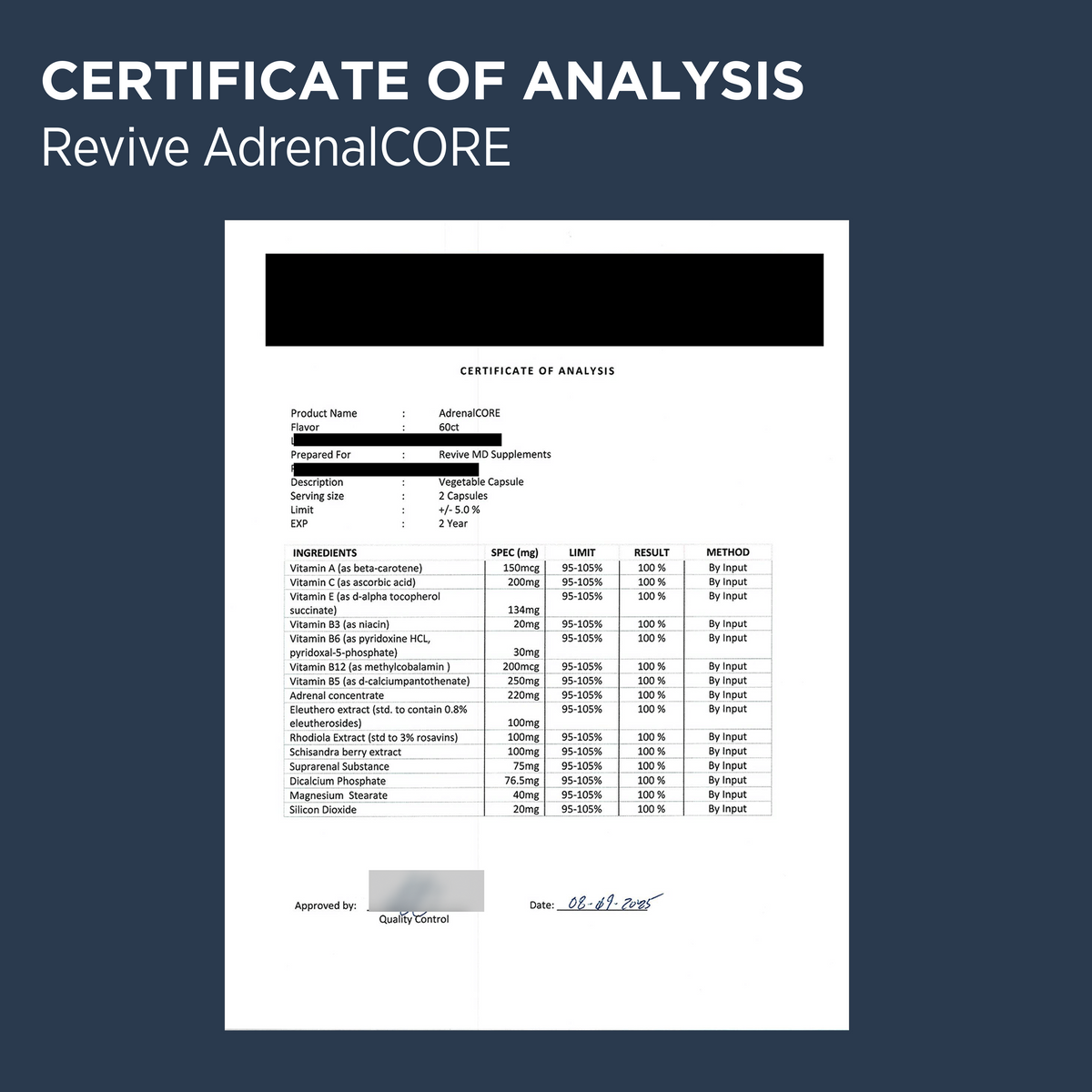Revive AdrenalCORE COA