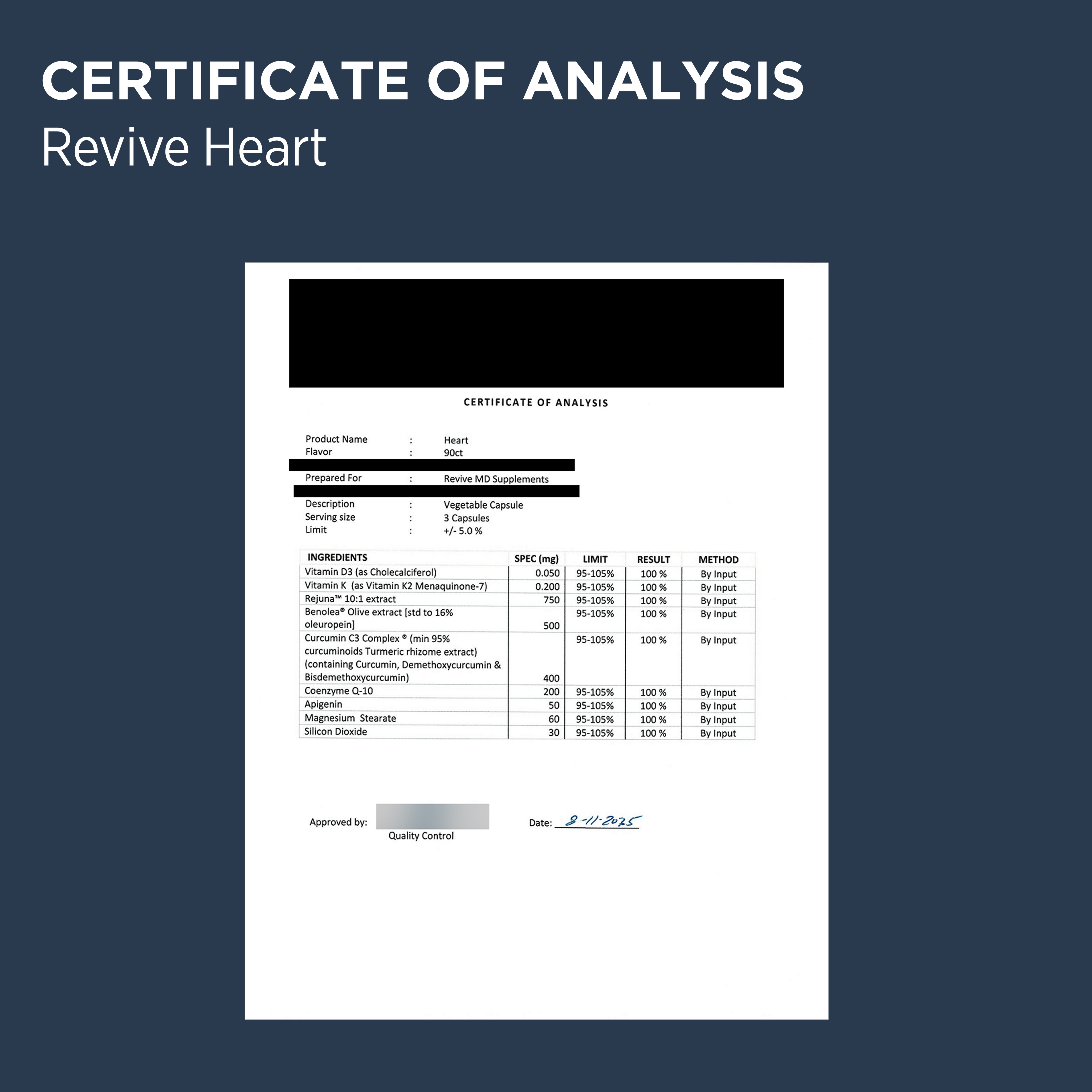 Revive Heart COA