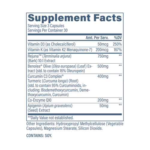 Supplement Facts label with transparent background.