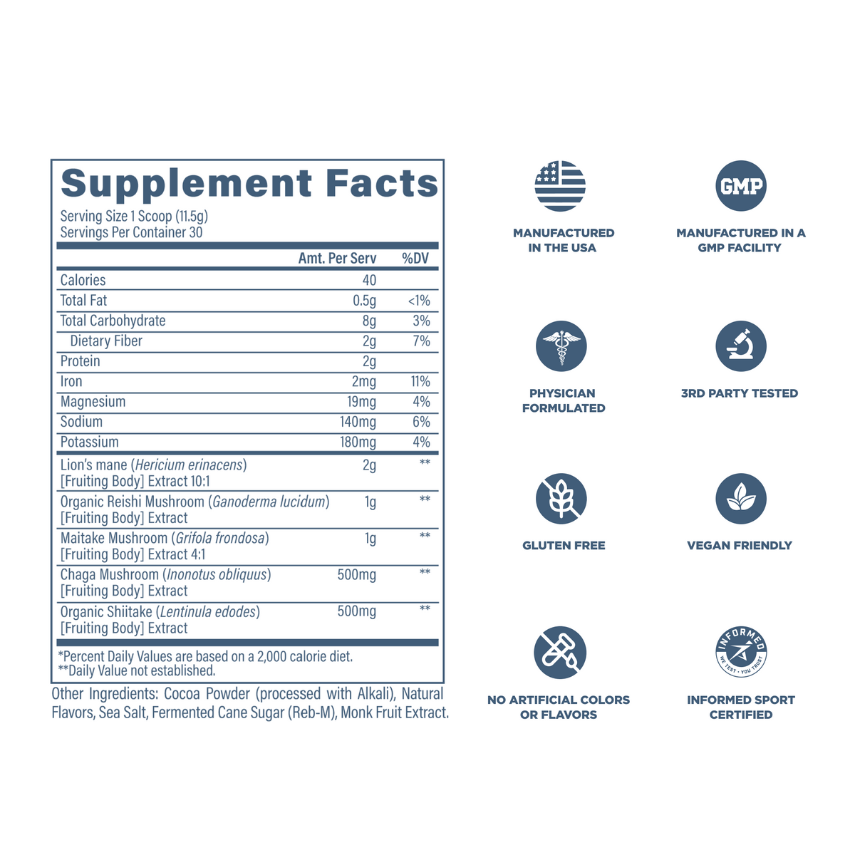 supplement facts mushroom