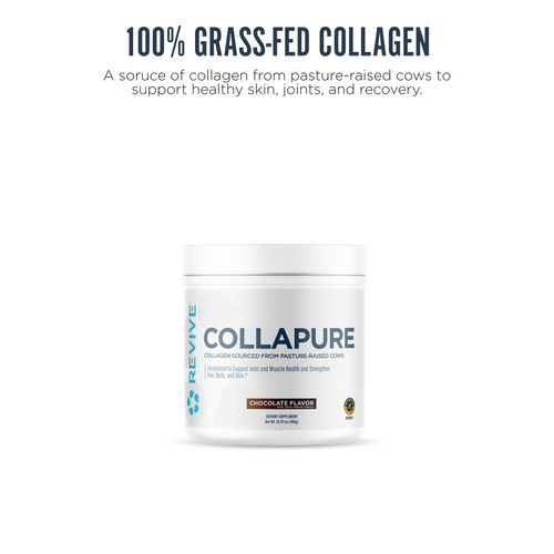 Revive Collapure container with product details on white 
background